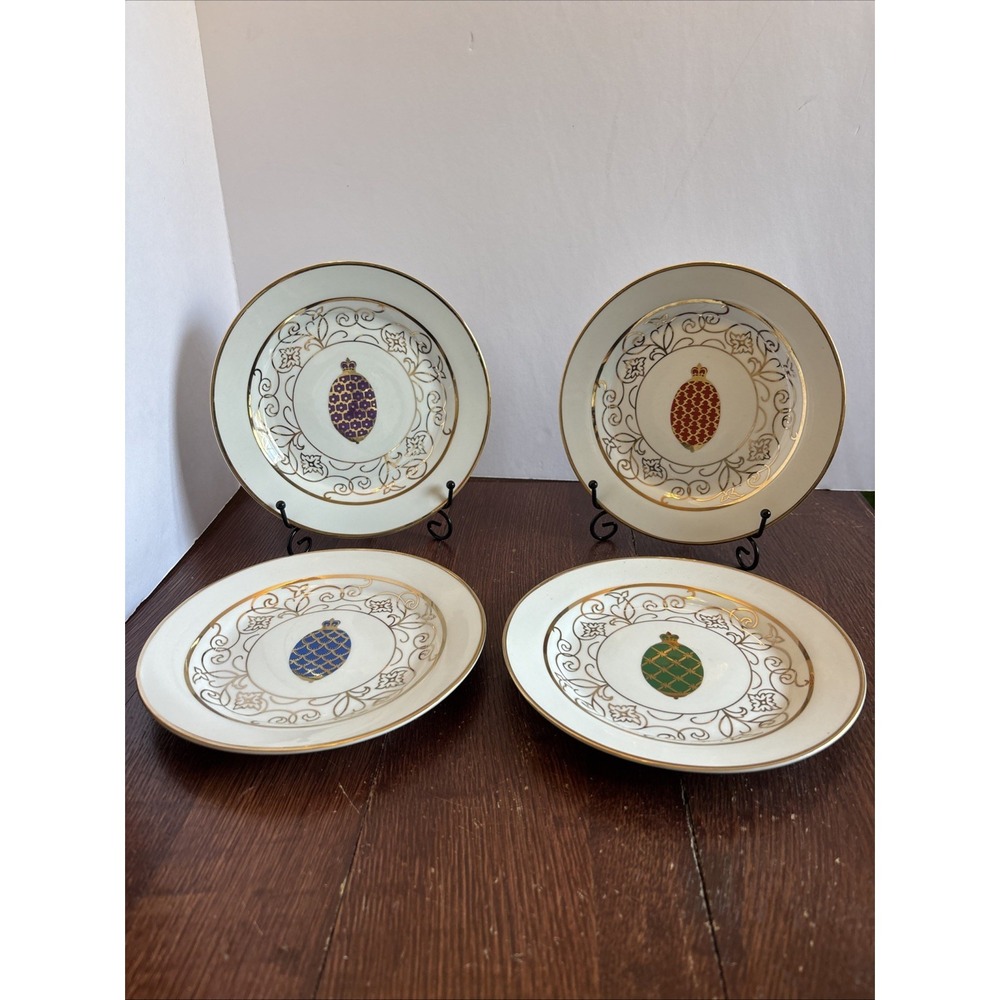 Set of 4 Vintage 8" Formalities by Baum‎ Bros. Plates Imperial Egg Collection
